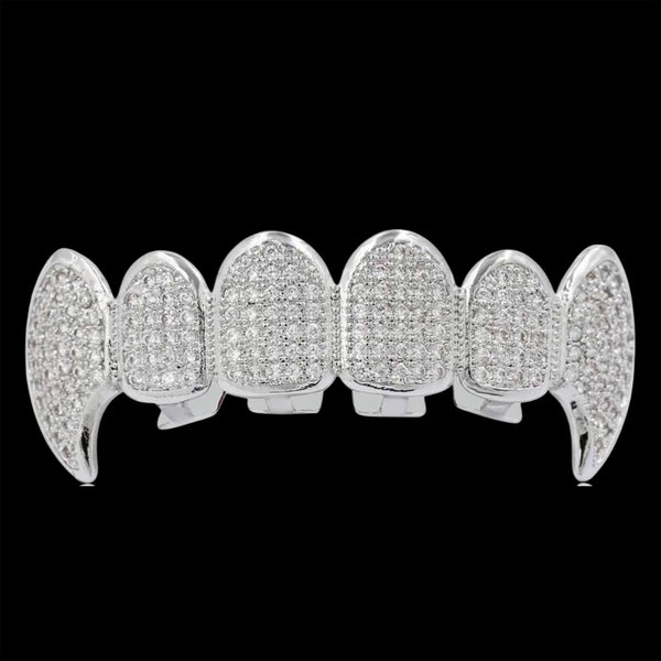 18K WHITE GOLD VAMPIRE GRILLZ