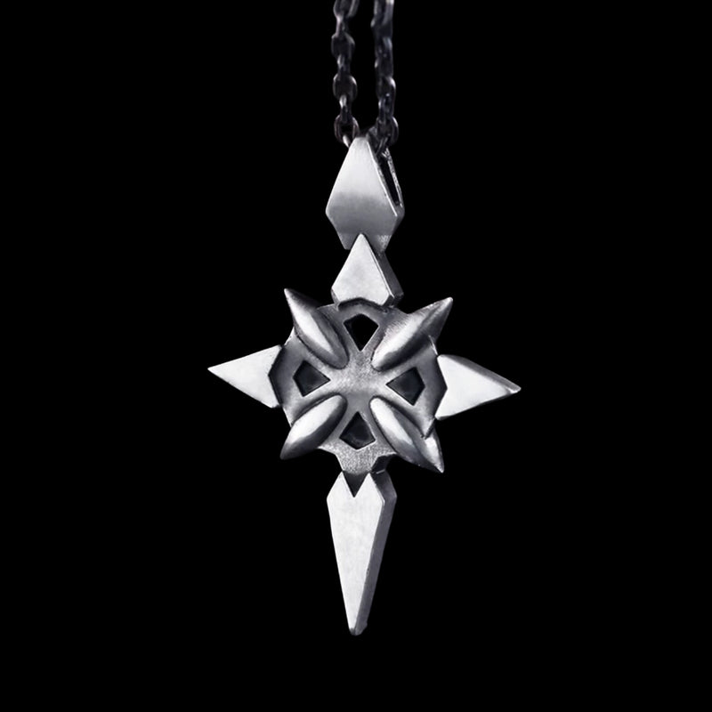 SPIKED STAR CROSS NECKLACE