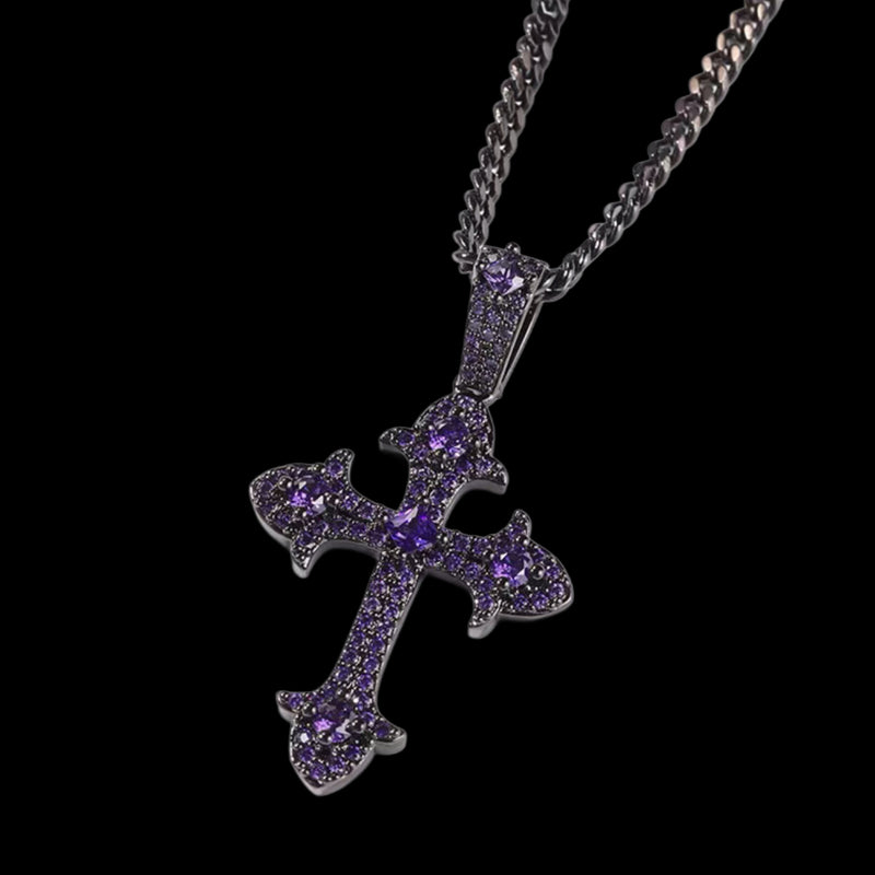 MICRO PURPLE DIAMOND BLACK CROSS