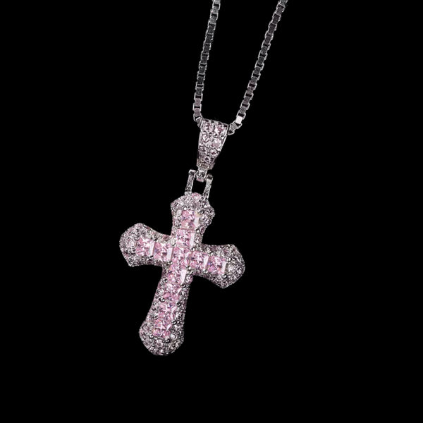 MICRODIAMOND CROSS NECKLACE