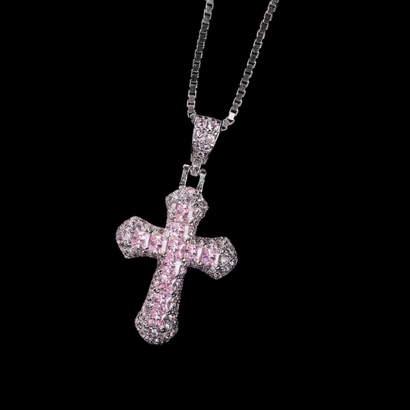 MICRODIAMOND CROSS NECKLACE