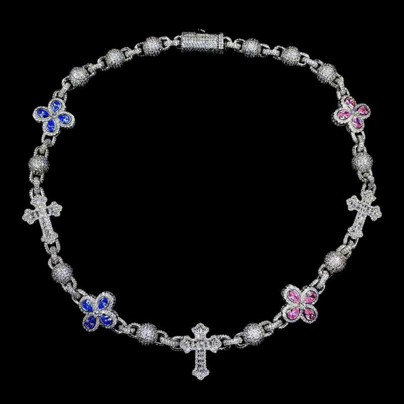 CLOVE DIAMOND CROSS CHAIN