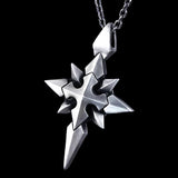 SPIKED STAR CROSS NECKLACE